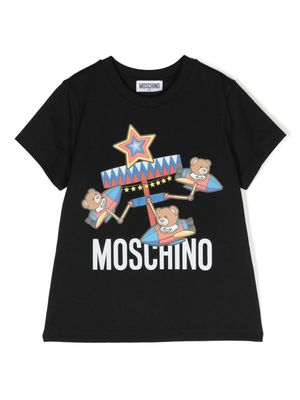Moschino Kids t-shirt Teddy Bear en coton - Noir