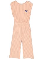Bobo Choses Gestreept jumpsuit met geborduurd logo - Oranje - thumbnail