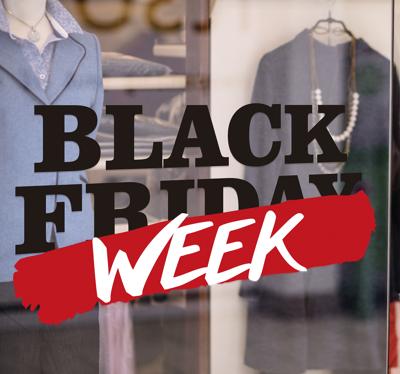 Raamstickers black friday week