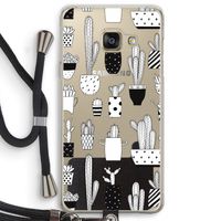 Cactusmotief: Samsung Galaxy A3 (2016) Transparant Hoesje met koord