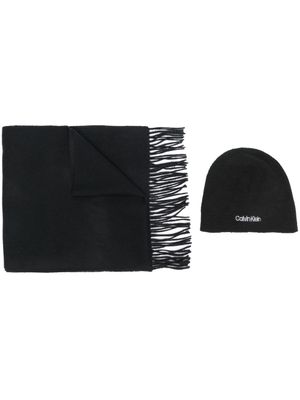 Calvin Klein ensemble écharpe-bonnet à logo brodé - Noir