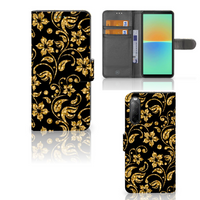 Sony Xperia 10 IV Hoesje Gouden Bloemen