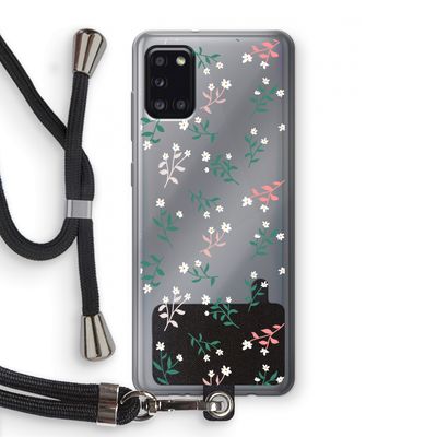 Small white flowers: Samsung Galaxy A31 Transparant Hoesje met koord
