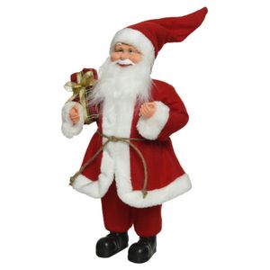 Kerstman decoratie pop/kerstpop beeld staand 30 cm