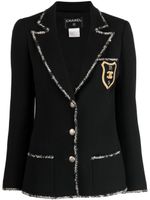 CHANEL Pre-Owned veste boutonnée à patch logo (2005) - Noir - thumbnail