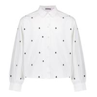 Geisha winter blouse meisjes - wit/zwart - harten