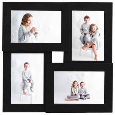 VidaXL Fotolijst voor 4x(13x18 cm) foto mdf zwart