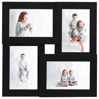 VidaXL Fotolijst voor 4x(13x18 cm) foto mdf zwart