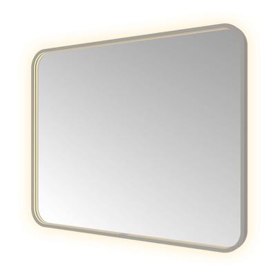 Spiegel Hotbath &MORE 80x100 cm LED-Verlichting Spiegelverwarming Rechthoek Afgerond Geborsteld Gunmetal