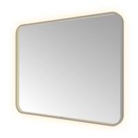 Spiegel Hotbath &MORE 80x100 cm LED-Verlichting Spiegelverwarming Rechthoek Afgerond Geborsteld Gunmetal