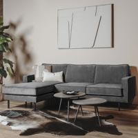 Tower Living Loungebank 'Derby' Rib, Links/Rechts, kleur Grijs Tower Living Loungebank 'Derby' Rib, Links/Rechts, kleur Grijs