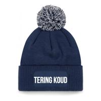 Tering koud muts - met pompon - unisex - one size - blauw - apres-ski muts
