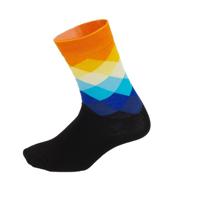 3 Pais kleurrijke mannen sport Running Wearproof ademende paardrijden Hiking sokken (zwart oranje)