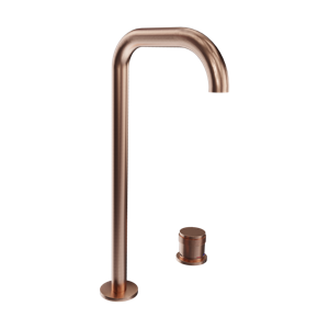 Blaufoss Pavilion Flat verhoogde wastafelkraan Brushed Rose Gold