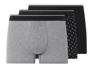 LIVERGY 3 heren boxers (Zwart/grijs, XL)