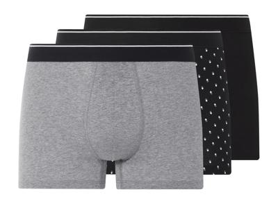 LIVERGY 3 heren boxers (Zwart/grijs, M)