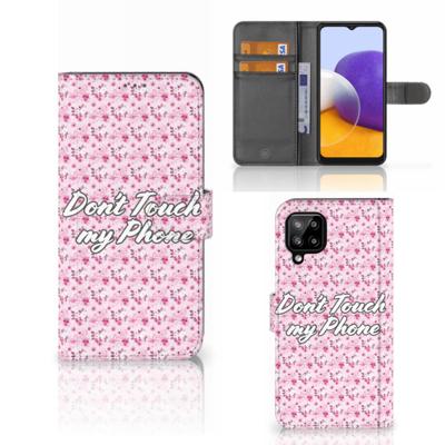 Samsung Galaxy A22 4G | M22 Portemonnee Hoesje Flowers Pink DTMP Samsung Galaxy A22 4G | M22 Portemonnee Hoesje Flowers Pink DTMP