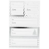 Vivi Gade Stickers, vel 9x14 cm, afm 42x39+84x29 mm, zilver, wit, 4 vel/ 1 doos