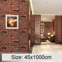 Koffie baksteen creatieve 3D steen baksteen decoratie behang Stickers slaapkamer woonkamer muur waterdicht Wallpaper Roll grootte: 45 * 1000cm