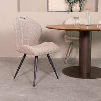 LABEL51 Eetkamerstoel Silly - Mushroom - Royal Boucle - Zwart Metalen Frame