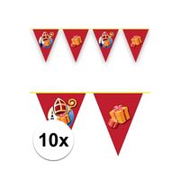 10x Vlaggenlijnen versiering Sinterklaas 10 meter