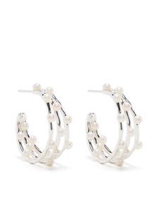 DOWER AND HALL boucles d'oreilles Waterfall serties de perles médium - Argent