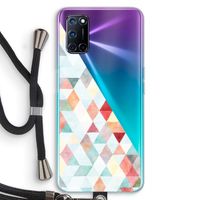 Gekleurde driehoekjes pastel: Oppo A72 Transparant Hoesje met koord