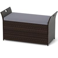 PE 260 L Rotan Opbergkist Binnen/Buiten Opbergkist met Kussenhoes Max. 2 Slaapplaatsen voor Kussens Gereedschap Speelgoed