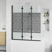 VidaXL Douche omhulsel zwart en transparant 130 x 130 cm gehard glas