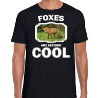 Dieren bruine vos t-shirt zwart heren - foxes are cool shirt - thumbnail