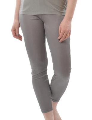 Zijden Dames Rib Legging Alkena Kleur Antraciet Maat Large