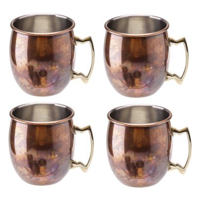 Cosy & Trendy Cocktailglas - 4x - Moskow Mule - antiek look koper - 450 ml