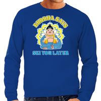 Apres ski sweater voor heren - Buddha says ski you later - blauw - apresski/wintersport