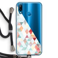 Gekleurde driehoekjes pastel: Huawei P20 Lite Transparant Hoesje met koord