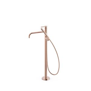 Vrijstaande badkraan Tres Study Exclusive | Hoogte uitloop 67.4 cm | Draaibare uitloop | Mengkraan | Rond | 24k Rose goud