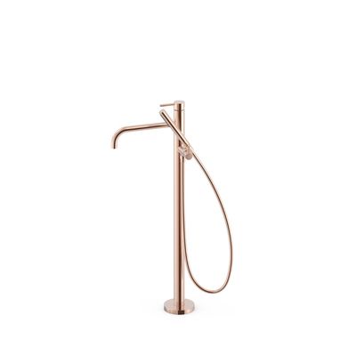 Vrijstaande badkraan Tres Study Exclusive | Hoogte uitloop 67.4 cm | Draaibare uitloop | Mengkraan | Rond | 24k Rose goud
