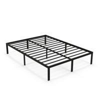 Stevig Metalen Bedframe Geruisloze Lattenbodem met Ijzeren Lattensteun en Opbergruimte Onder het Bed Tweepersoonsbed Zwart