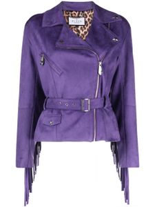 Philipp Plein veste de moto en cuir artificiel - Violet