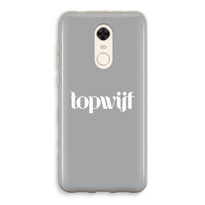Topwijf Grijs Wit: Xiaomi Redmi 5 Transparant Hoesje