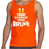 Oranje tanktop today is a good day to get drunk bier Koningsdag/ Nederland/ EK/ WK supporter heren - thumbnail