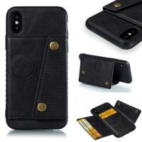 Lederen beschermhoes voor iPhone X & XS (zwart)