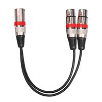 2055MFK-03 2 In1 XLR male naar dubbele vrouwelijke microfoon audio kabel lengte: 0.3 m (rood)