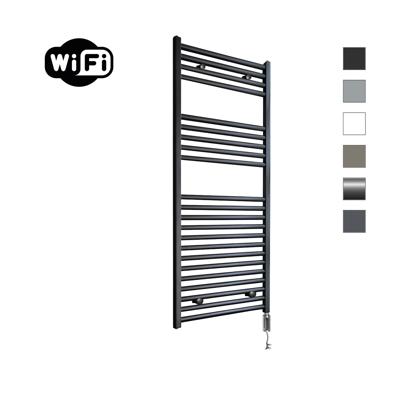 Elektrische Radiator Sanicare HWV Met Wifi 111,8x45 cm Mat Zwart 596W Met Thermostaat Chroom Rechtsonder Sanicare