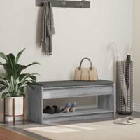 Halbank met kussen met plank Grijs Sonoma 100 x 38 x 46 cm