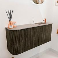 Toiletmeubel Mondiaz Joya Dlux | 91.6 cm | Meubelkleur Shadow | Faye wastafel Saba Wasbak Rechts | 1 kraangat