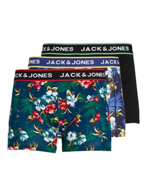 Jack & Jones Boxershorts JACFLOWER Trunks 3-pack Zwart / Navy-S