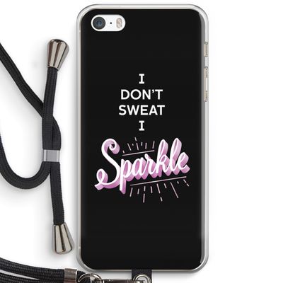 Sparkle quote: iPhone 5 / 5S / SE Transparant Hoesje met koord