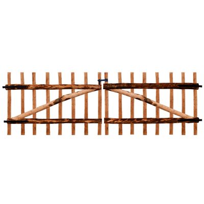 vidaXL Poort dubbel 300x100 cm geïmpregneerd hazelaarhout