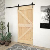 Schuifdeur met beslag 90x210 cm massief grenenhout