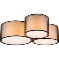 LED Plafondlamp - Plafondverlichting - Trion Bidon - E27 Fitting - 3-lichts - Rond - Mat Zwart - Aluminium - thumbnail